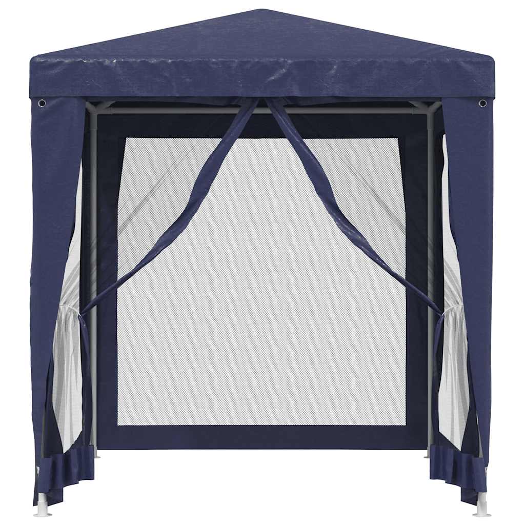 Party Tent with 4 Mesh Side Walls Blue 2x2 M HDPE