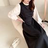 Autumn and Winter French Style Long-sleeved Small Dress Children Dress Waist Slimming A-line Long Dress