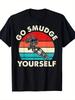 gGO SMUDGE YOURSELF Firefighter Support T-Shirt- Proud Red and Black Cotton Blend Crew Neck, Elastic