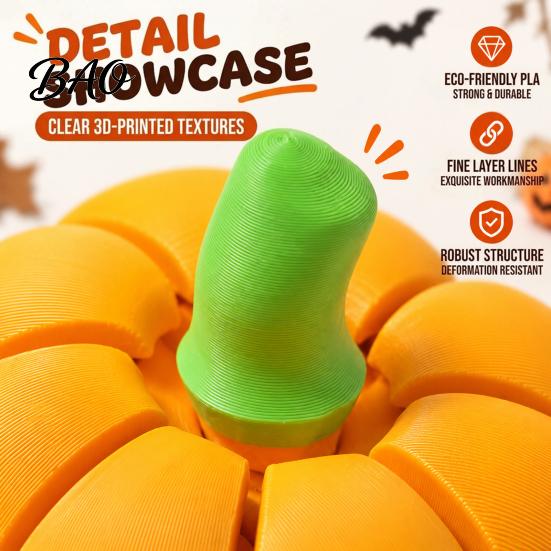 Office Relaxation Fidget Toy 3D Printed Pumpkin Clicker, Stress Relief Clicky Toy, Finger Clicker Mini Halloween Thanksgiving Harvest Holiday