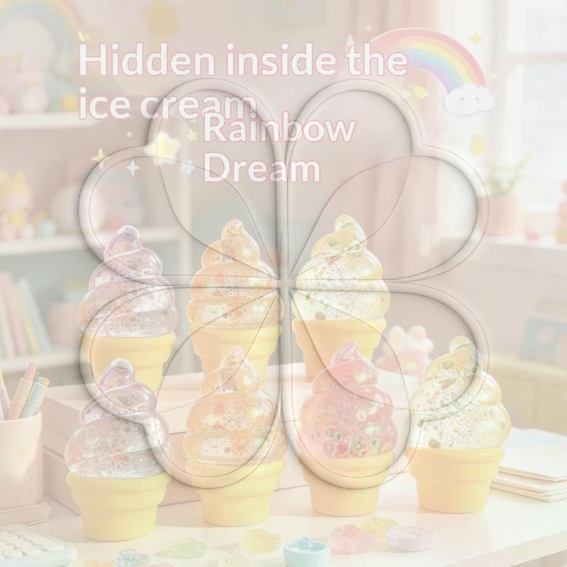 1/2Pcs Ice Cream Shaped Glitter Squeezable Toy With Colorful Sequins Cute Fruit Patterns Anxiety Stress Relief Sensory Toys