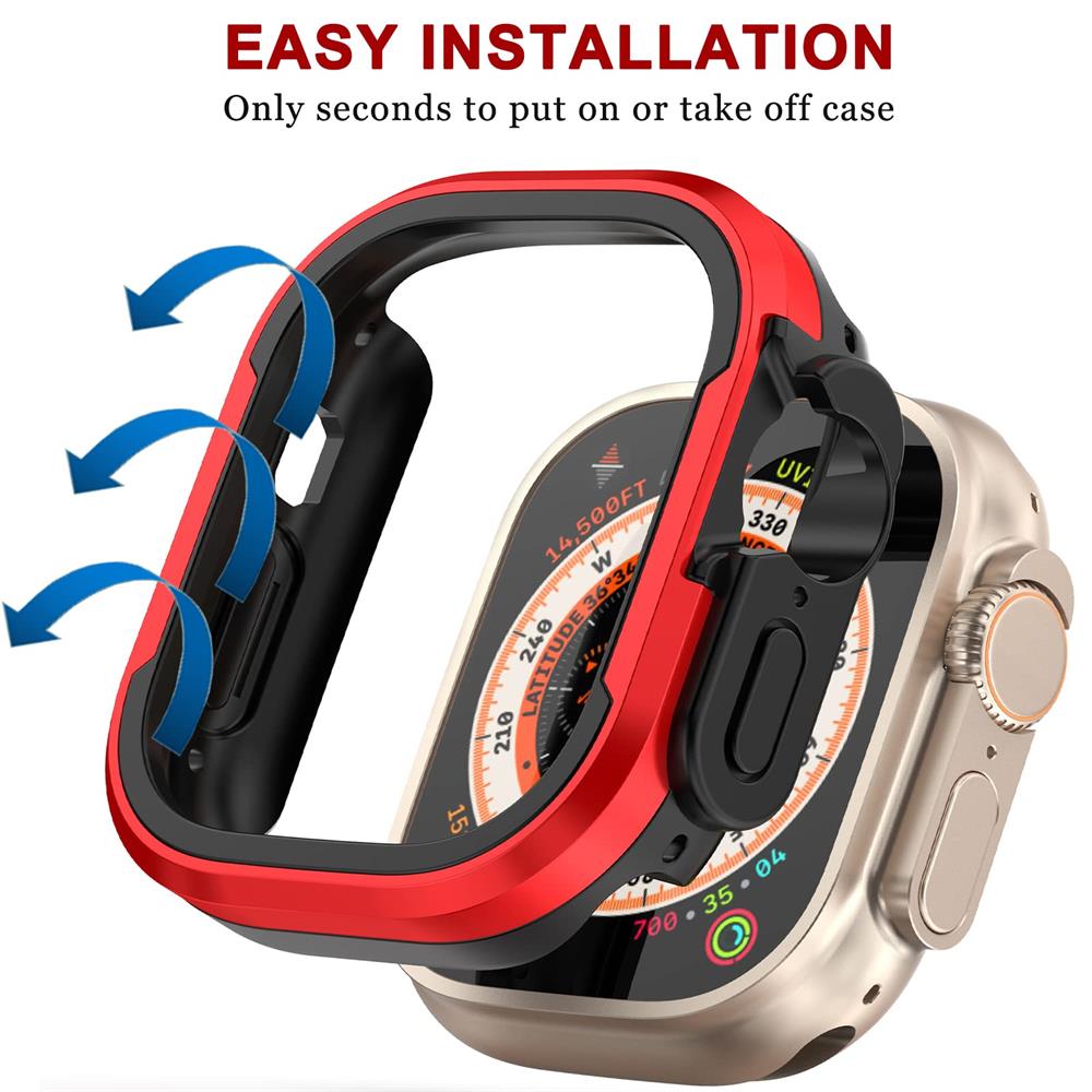 Metal Case For Apple Watch Ultra 49mm Accessories Protector TPU Bumper Tempered Iwatch Series 8 7 6 Se 45mm 41mm 44mm 40mm Cover