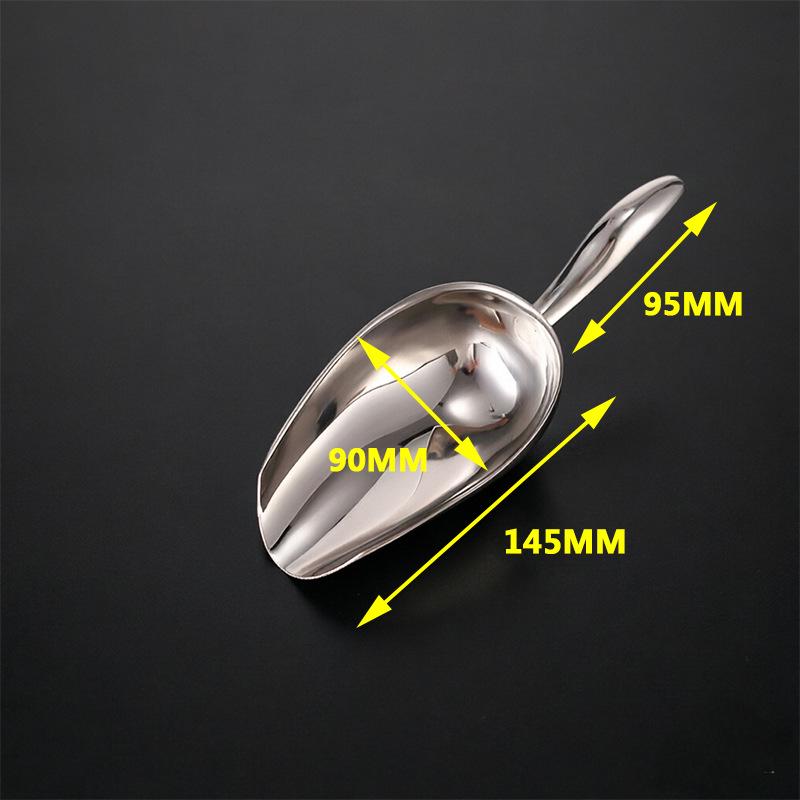 Stainless Steel Thickened Ice and Food Shovel for Tea and Milk Shops