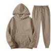 2023 Men's Solid Color Fleece Pullover Sports Hoodie Suit