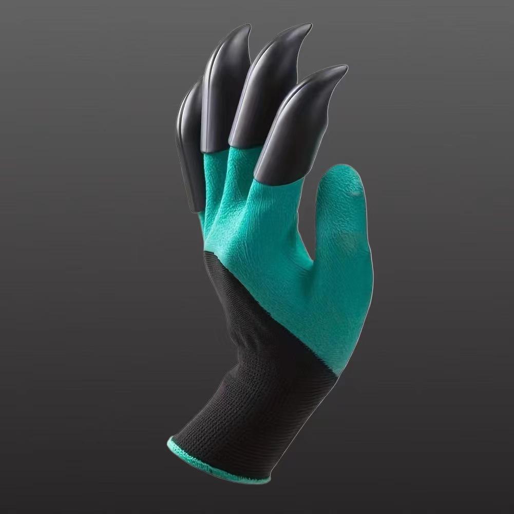 Excavating Gloves Gardening Dipped Rubber Labor Protection Paws Garden Planting Vegetables Planting Flowers Pulling Weeds Protection greenandblackclaws2lefthands
