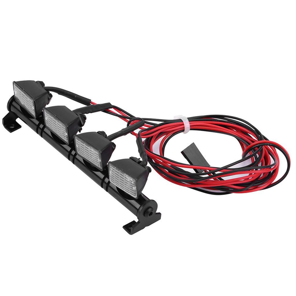 4 LEDs Light Bar Roof Lights Lamp Accessory Part for Axial scx10 Traxxas trx‑4 RC Car (White)