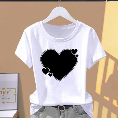 Taglia Asiatica-Stampa Signore Femminile T Dolce Cuore Amore Stile Tendenza Anni '90 Abbigliamento Casual Donna Top Estivo T-shirt Grafica Moda Manica Corta