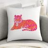 1Pc Pink Tiger Print Pillow Cover, Bold Animal Pattern Cushion Case For Living Room Bedroom Home Decor Gift 40X40Cm