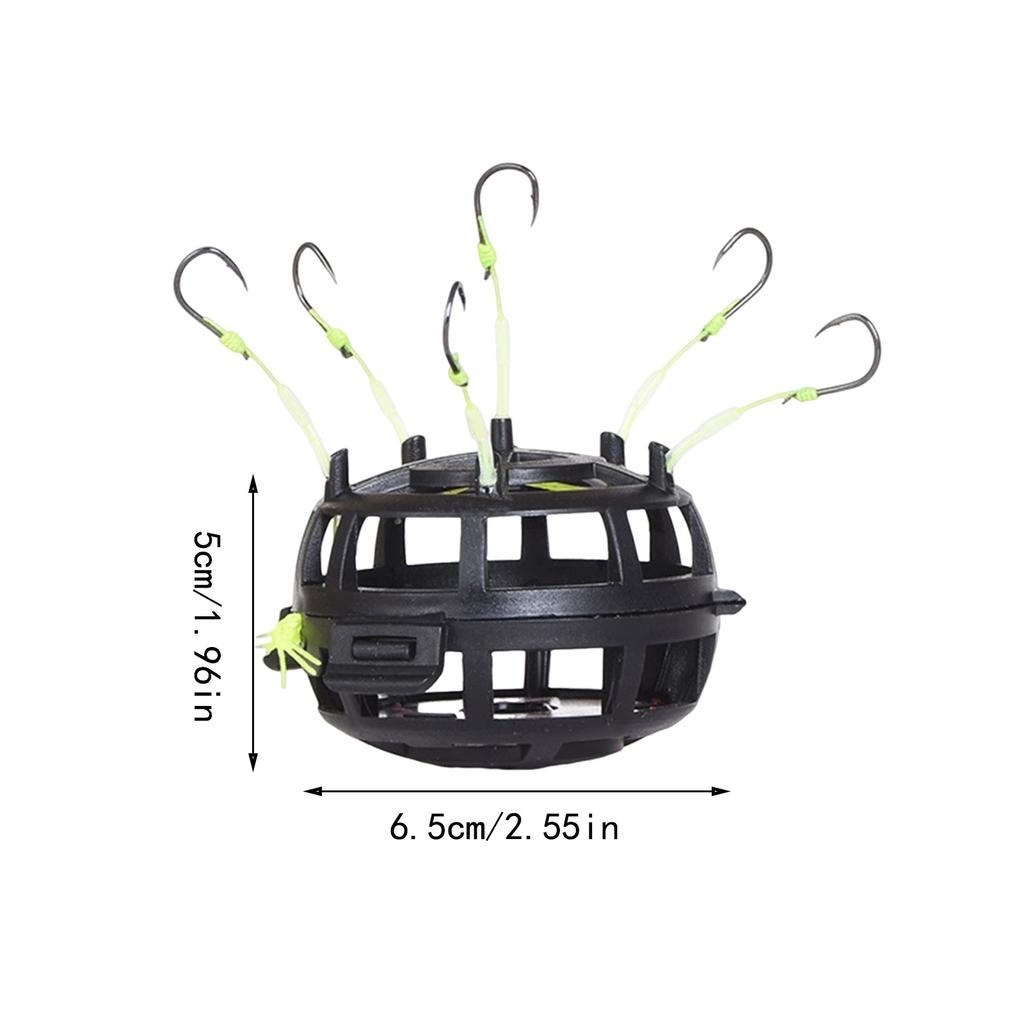String Hook Fishing Bait Cage 6 Hook Carbon Steel Line Group Feeder Sinker New Design Square Bait Shape Fishing Spring Bait Cage