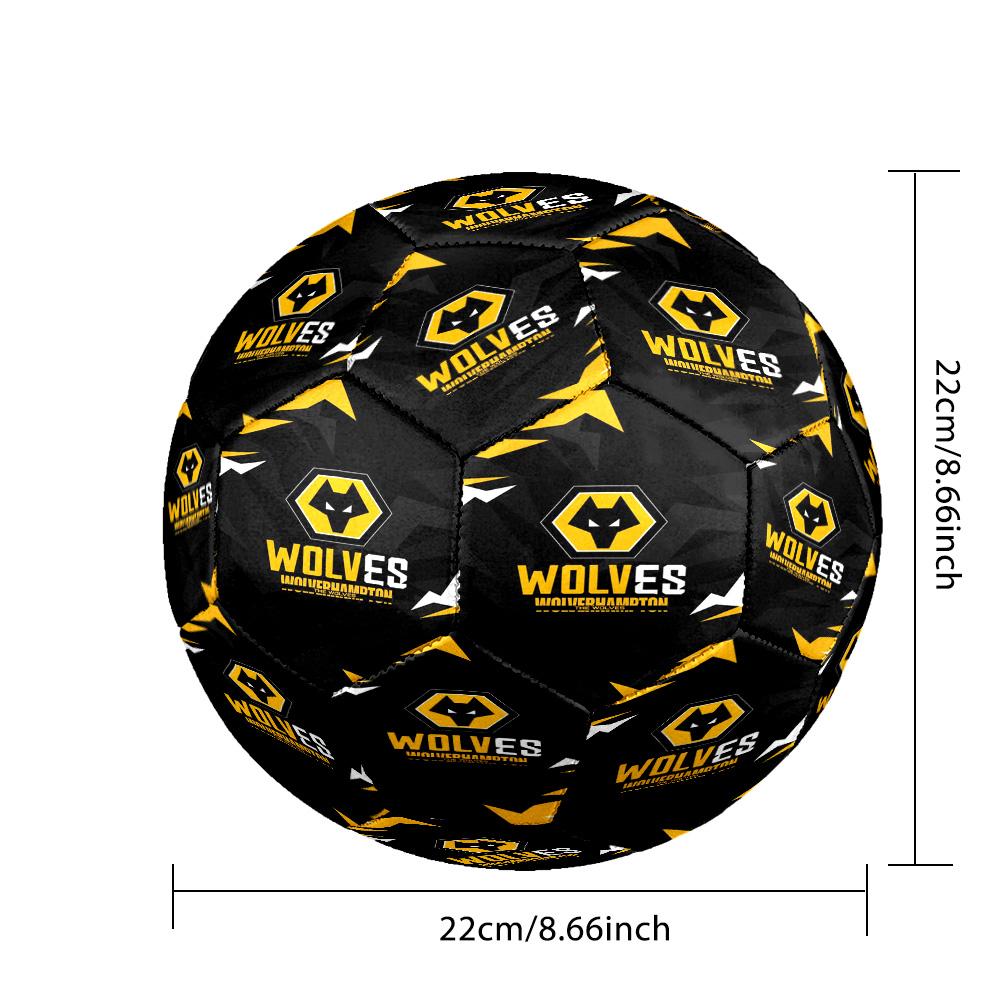 Wolves Football Club Emblem Printed Size 5 Soccer Balls, High-Quality, Anti-Slip, Protective Football, A Unique Gift , Birthdays, Christmas Gifts