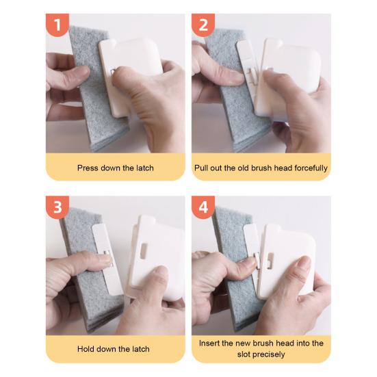 Gap Cleaning Brush Dual-Ended Design Wear-resistant Gap Brush Bathroom Crevice Brush with Brush Scraper Home Cleaning Tool