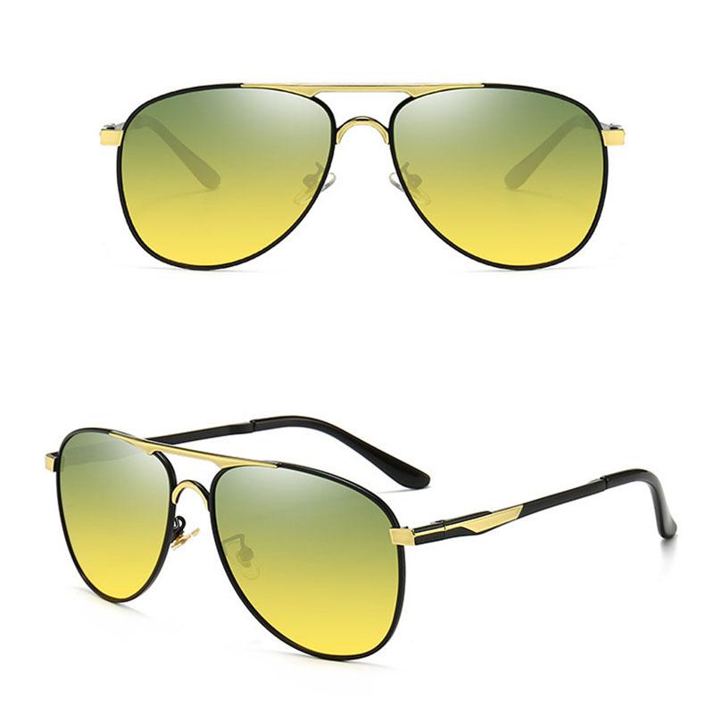 

Неполяризованные Овальные Солнцезащитные Очки с Двойной Металлической Оправой для Мужчин, Модные Водительские Очки зелёный