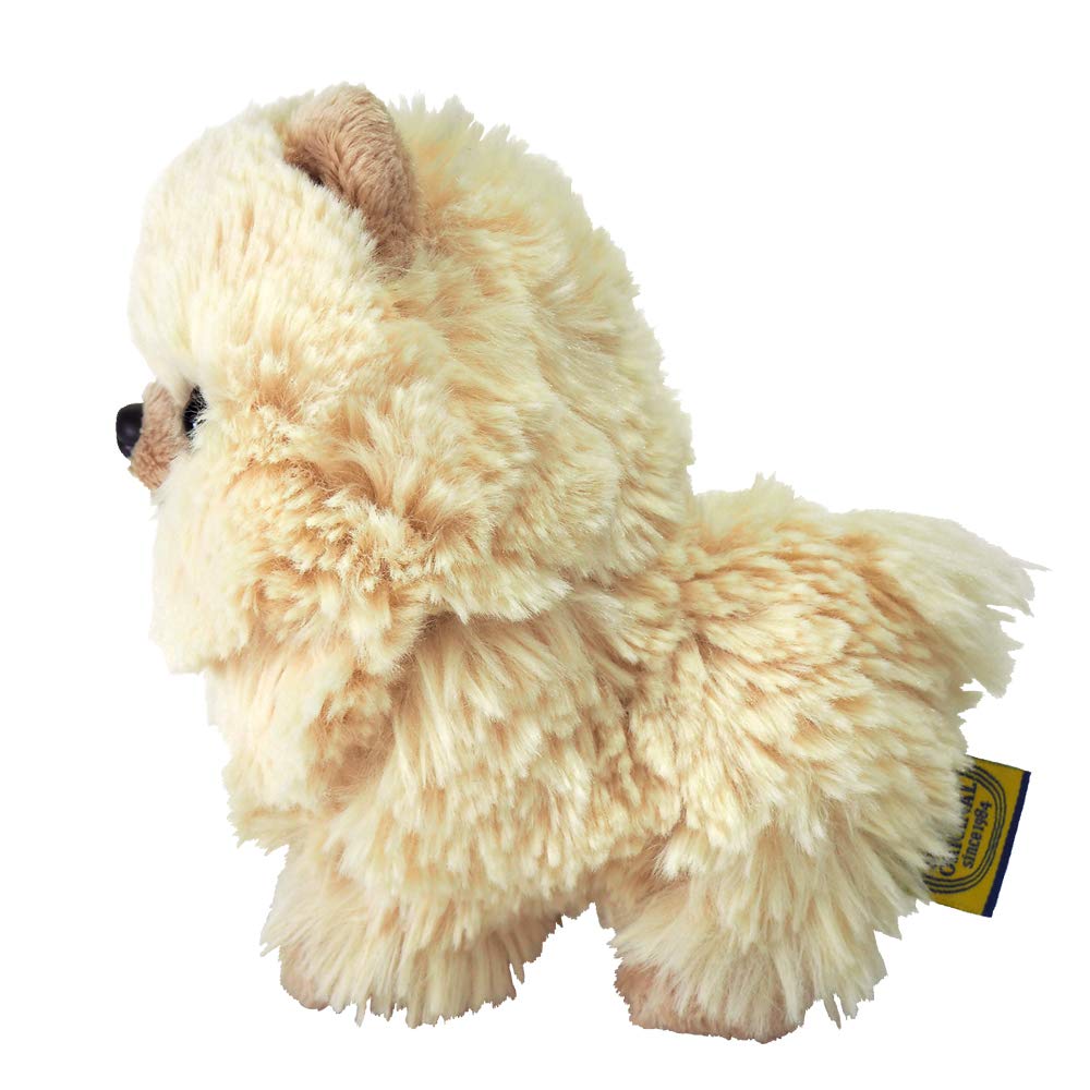 SunLemon Pups Pomeranian Beige, Small, 13.1 x 7.9 x 14.2 cm, Plush Animal Dog, P-5962
