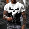 Tricou bărbați cu imprimeu 3d cu craniu patriotic militar Tricou cu gâtul O Tricou supradimensionat Tricou cu mânecă scurtă Îmbrăcăminte sport Îmbrăcăminte bărbătească Top