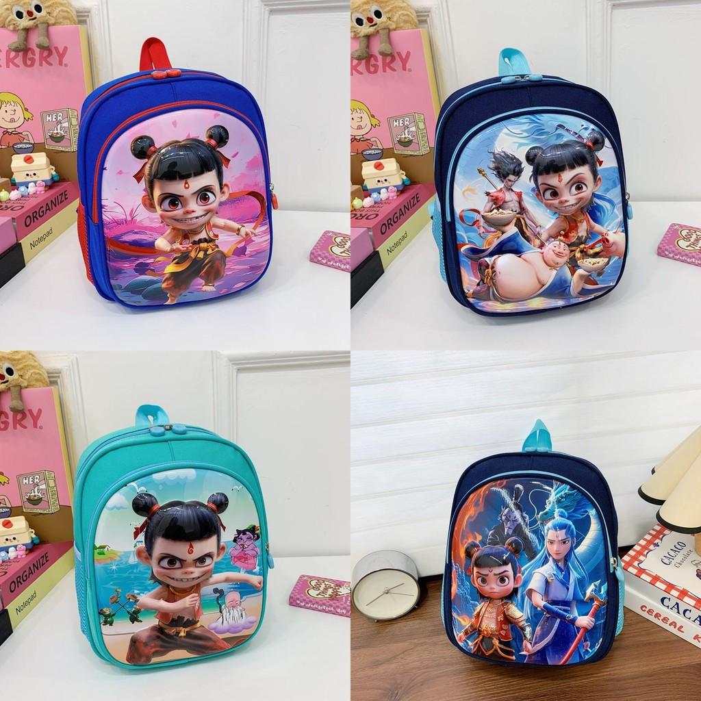 Pattern Ne Zha Printing Kids Backpack Schoolbag Breathable Large Bag Capacity