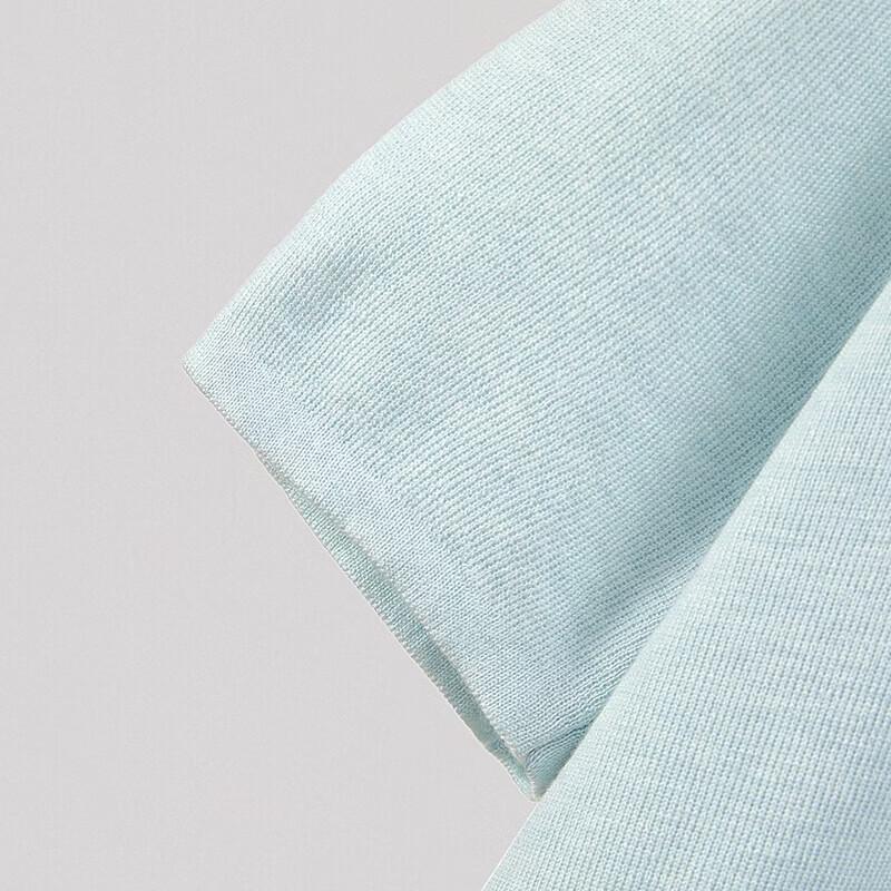 Women's Wool Blend Ice Silk Knit Polo T-Shirt