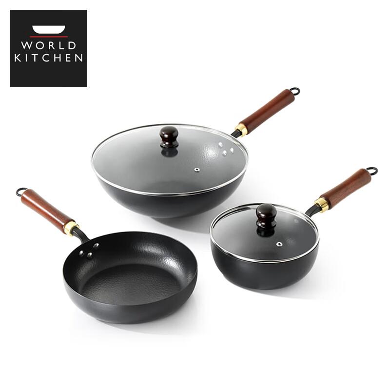 WORLD KITCHEN Coating-Free Hammered Cookware Set