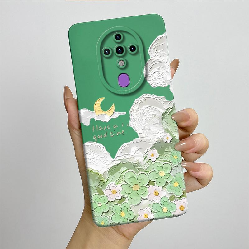 For Tecno Spark 6 KE7 Case Spark6 Silicone TPU Soft Phone Casing Sweet Painted Printed Shockproof Protective Back Cover