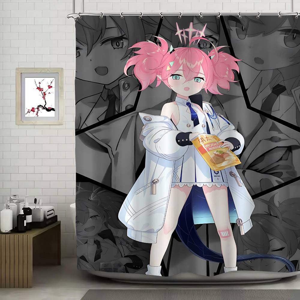 Game N-Nikke Waterproof Polyester Shower Curtain Waterproof Bathroom Curtain Liners 90X180Cm With 12 Hooks