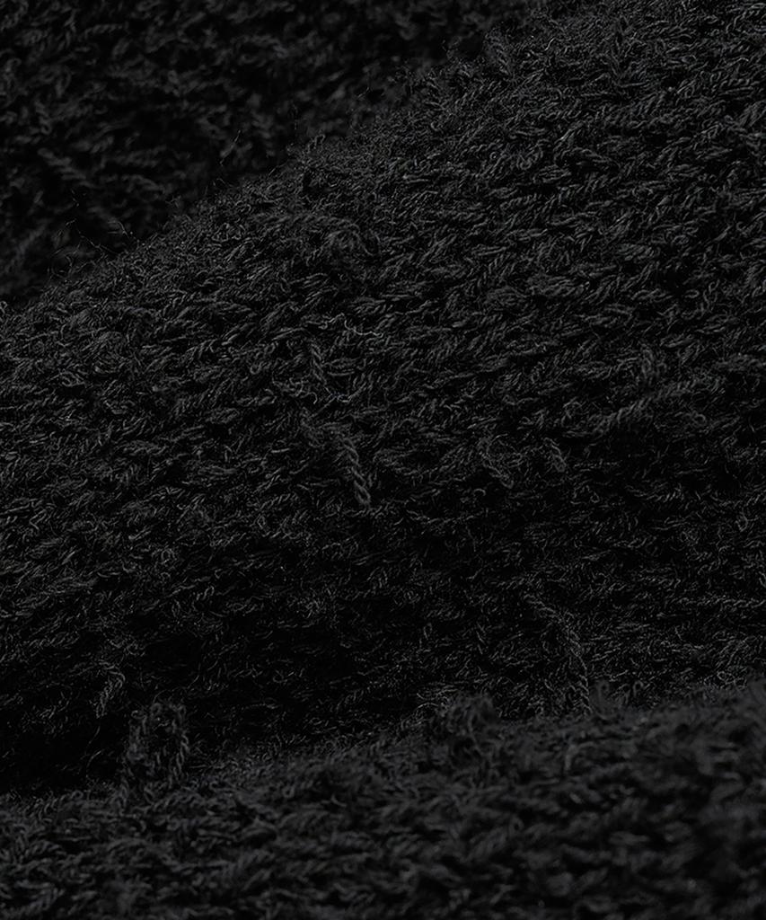 NOIRER Boucle V-Neck Half Knit (Black)