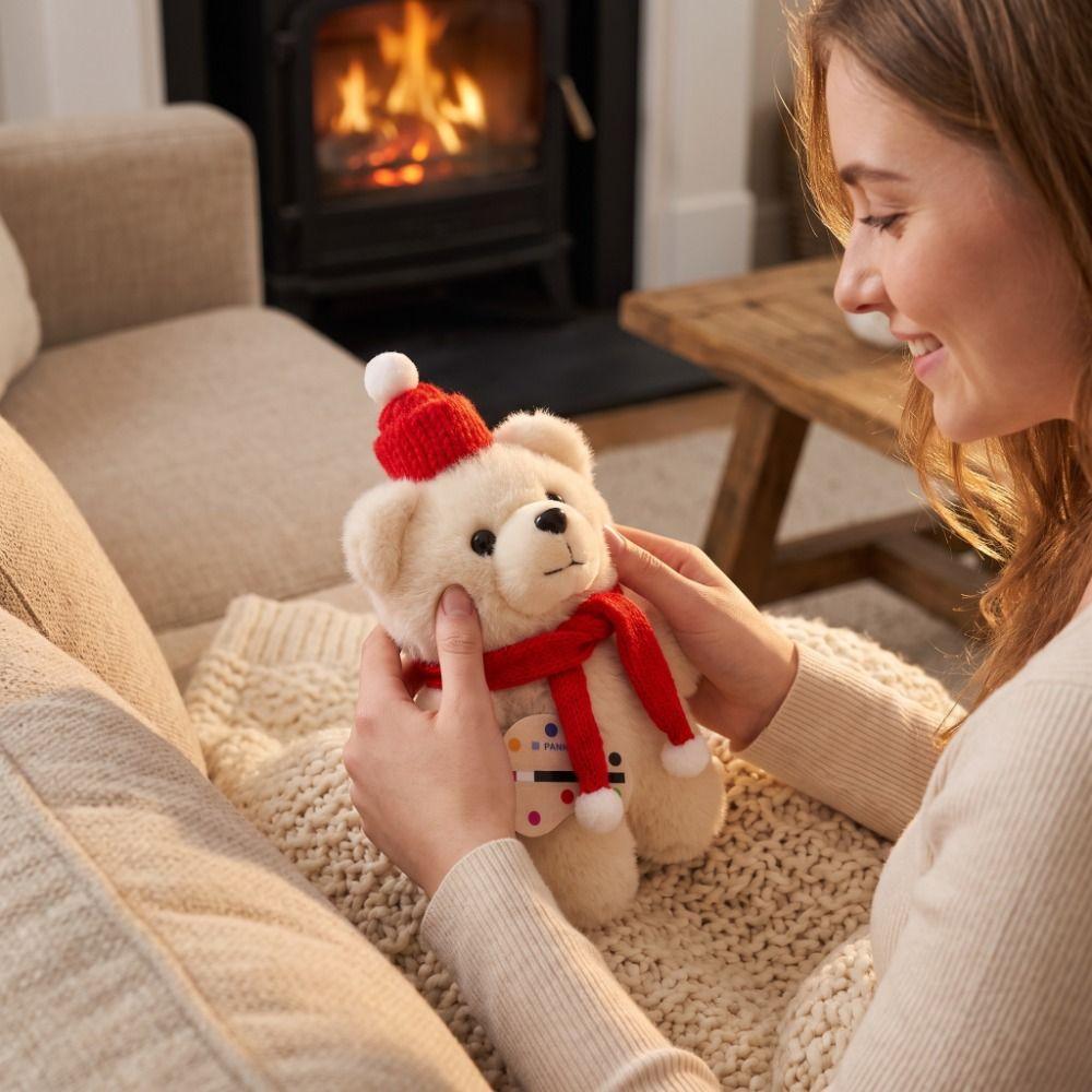With scarf Christmas Bear Plush Toy Cartoon Animal Bear Plush Dolls Schoolbag Ornaments