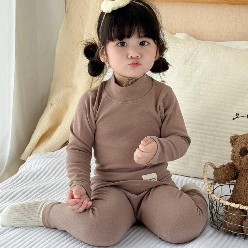 25 Styles Kids' Cotton Turtleneck Thermal Underwear Set for Fall/Winter - Boys & Girls