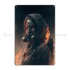 Girl With Gas Mask Zombie Soldier with Gasmask Metal Plaque Retro Wall Cave Wall Decor Designs Wall Plaque Tin Sign Poster