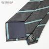 [New Yorker Blue] Striped (Glen Check Pattern) Necktie NB922514 Gray, One Size Fits All, Business Suit Style, Gift