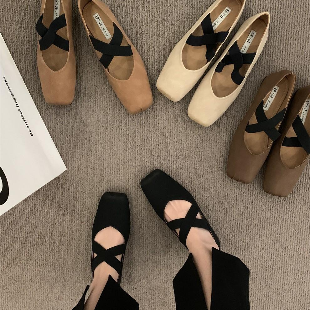 French Retro New Chinese Single Shoes with Skirt Mary Jane Shoes Ballet Shoes Spring and Summer Soft-soled Women's Shoes Flat Shoes