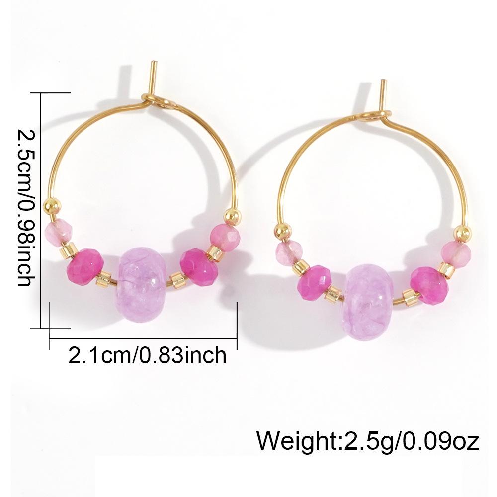 High-End Aventurine Abacus Bead Earrings for Women