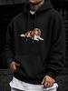 Men'S Hoodie, Casual Daily Wear, Cavalier King Charles Spaniel Dog Print, Pullover Sweatshirt, Soft Comfortable Fit, Autumn Winter Outdoor, Front Pock