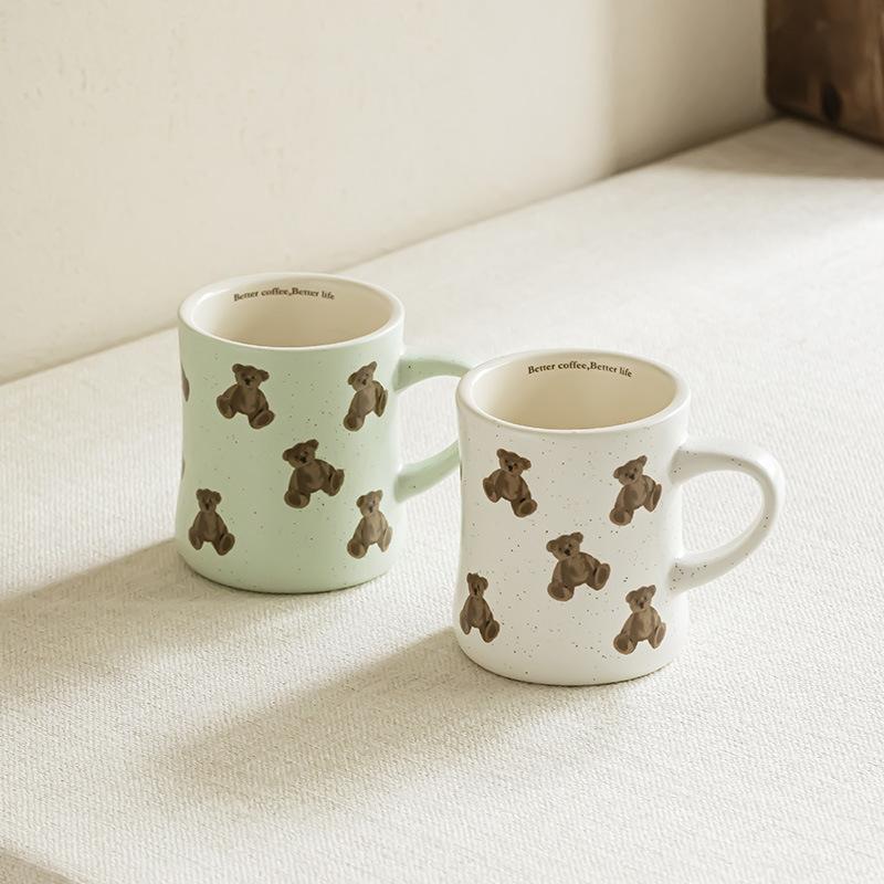 Cute Ceramic Bear Cup Wind Breakfast Cup Milk Cup Household Water Cup Office Mug Coffee Cup