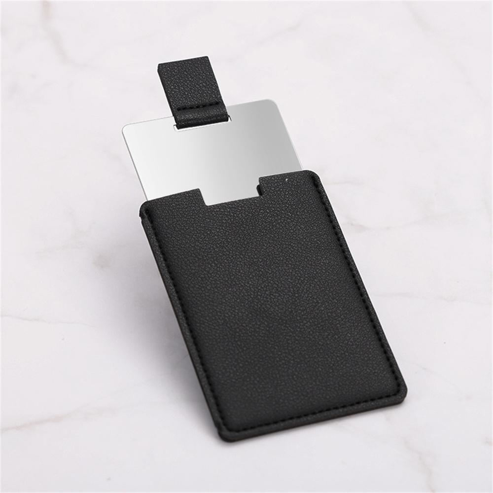 Stainless Steel Ultra-Thin Makeup Mirror Portable Vanity Mirror Compact Pocket Hand Mirror Pu Leather Cosmetic Mirrors 2025