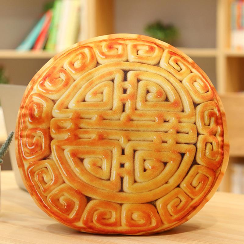 Simpatico Cuscino Mooncake Espressione Bambola di Pezza Peluche Divertente Compagnia Bambola Festival di Metà Autunno
