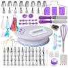 137-Piece Cake Decorating Set: Turntable, Piping Bags, Nozzles, and Smoother