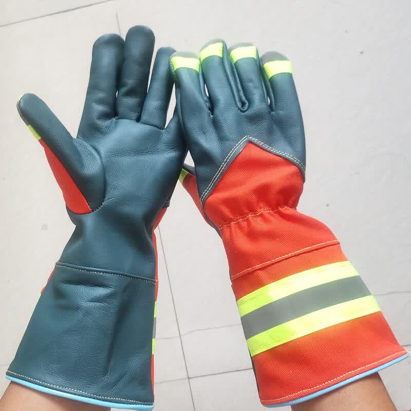 Handun Firefighter Heat-Resistant Leather Rescue Gloves