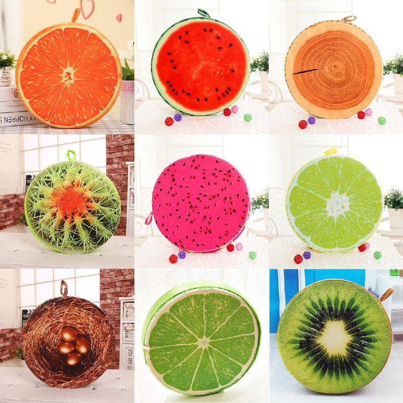 Adorable 16" Round Fruit Sofa Throw Pillow For Living Room Or Bedroom