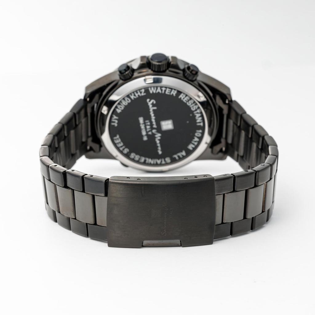 Salvatore Marra Radio Solar Watch Business Analog Quartz Waterproof with Cloth BKBK [Salvatore Marra] Men's (All Black)