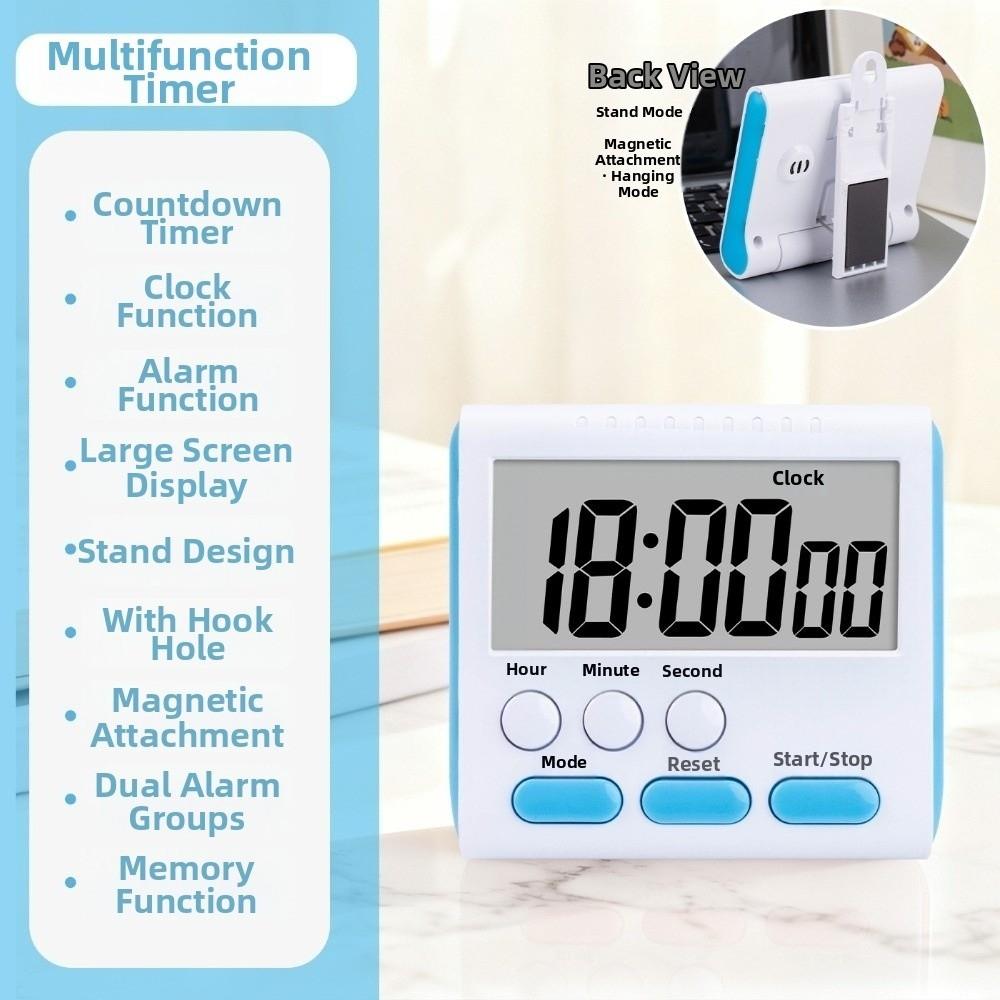 New Magnetic Kitchen Timer Back Bracket Large Display LCD Digital Timer Hangable Multifuntion Alarm Clock Kitchen Use