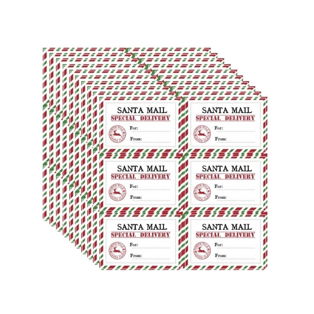 60pcs Elk Elk Santa Mail Labels Fill-In To/From Fields Christmas Gift Labels Christmas Holiday