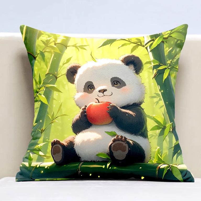 Cute Panda Pillowcase Dormitory Decoration Office Living Room Sofa Home Pillowcase