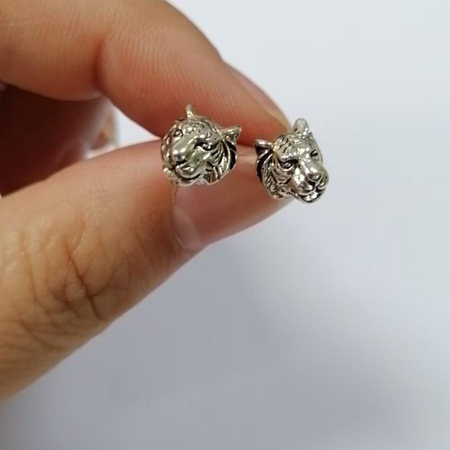 European Retro Punk 3D Tiger King Stud Earrings - Fashionable and Unique Ear Ornaments