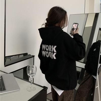 Women Long Sleeve Hooded O Neck Loose Pullovers Female Tops Solid Color Sweatshirts