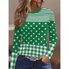 Color Block Striped Crew Neck Long Sleeve T-Shirt Slim Fit Casual Top Daily Wear
