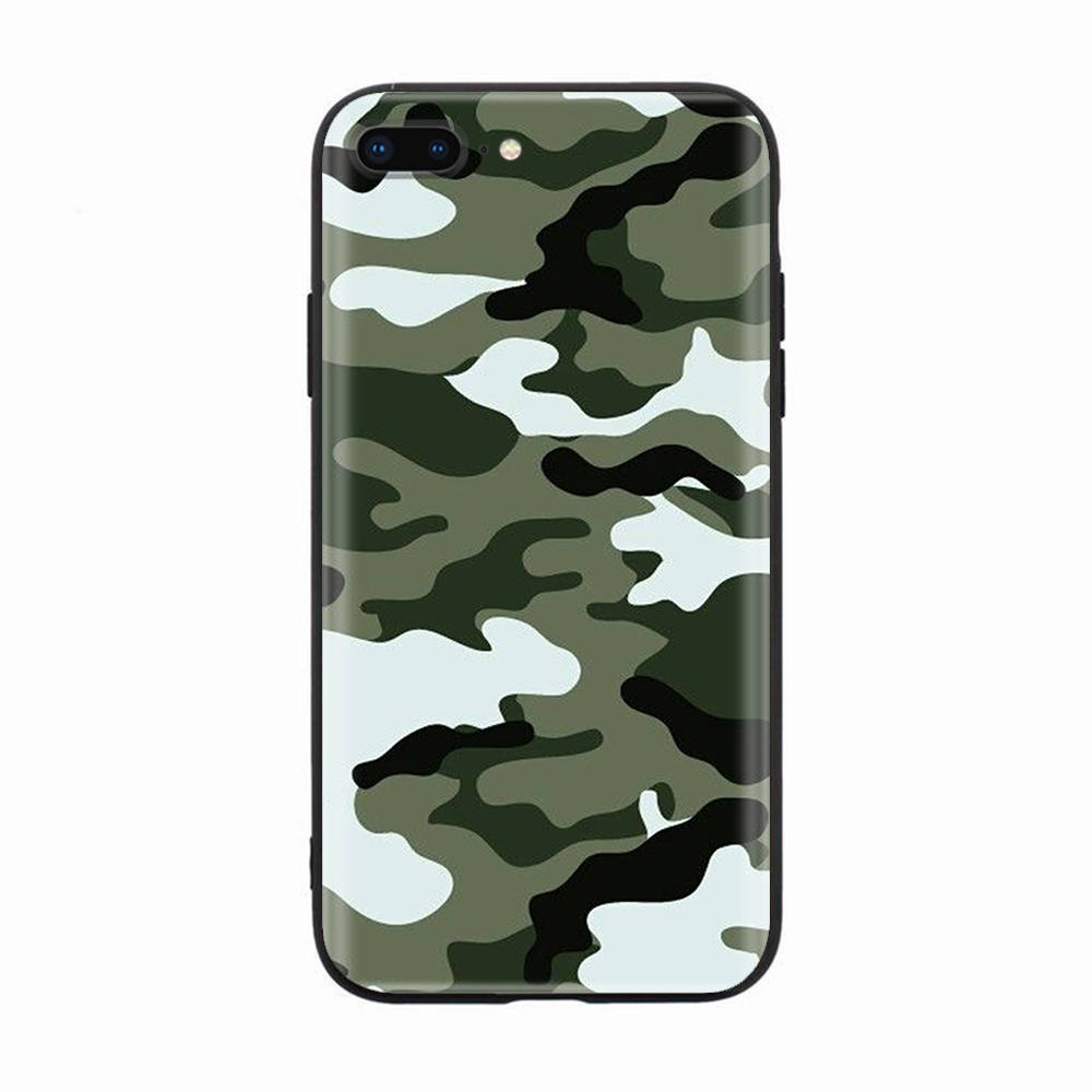Black Case for Xiaomi Redmi 13C Note 9 iPhone XR 7 8 14 15 11 12 13 X XS Pro Max Samsung A25 S23 S24 FE Ultra Plus Camouflage Fashion Pattern