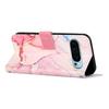 For Google Pixel 9/Pixel 9 Pro Case with Strap Marble Pattern Leather Phone Cover Card Holder