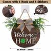 Welcome Hanging Circular Sign Wall Hanging Piece Magnetic Style Can Be Pasted Wooden Sign Door Decoration