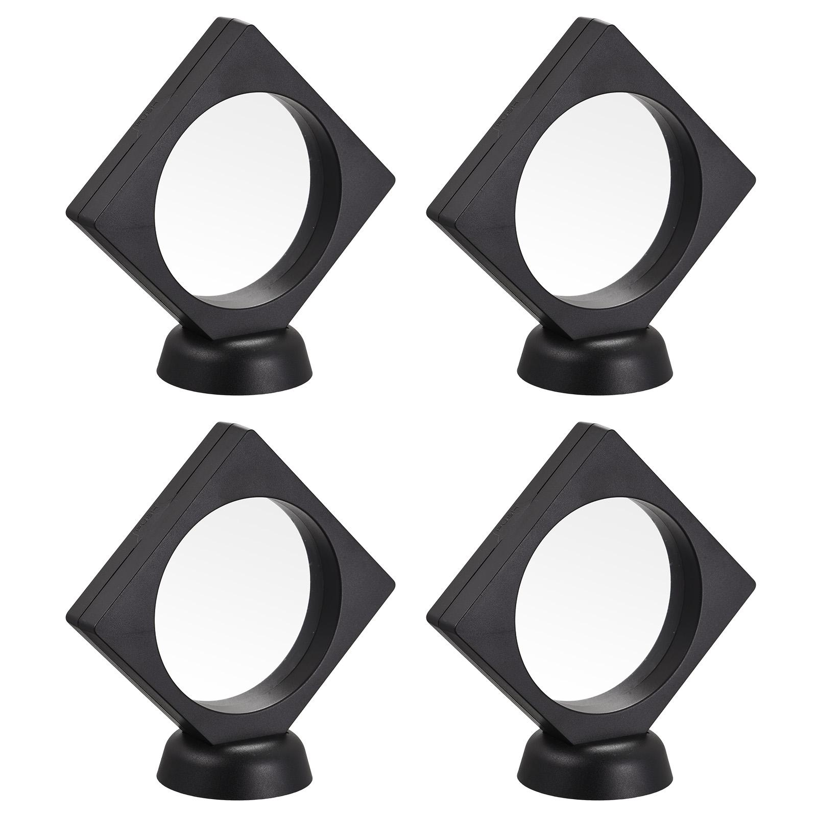 

Плавающая рамка Подставка-держатель 3D Коробка для демонстрации ювелирных изделий с основанием 3,54 x 3,54 x 0,79 дюйма Упаковка из 4 штук чёрный