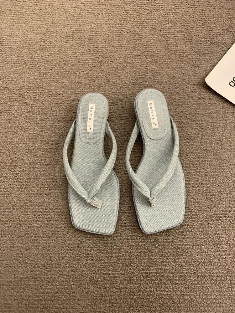 Französische Sandalen dicker Absatz silberne Sandalen Rock 2025 mit Zehensandalen Oberbekleidung Damen Strand Sommer neu