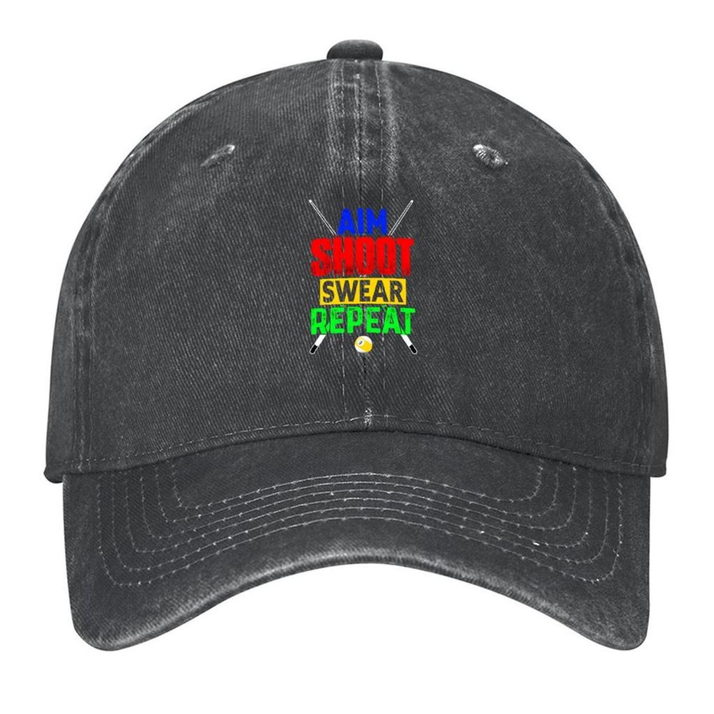 2026 Aim Shoot Swear Repeat (Nine Ball) Baseball Cap Custom Hat Uv Protection Solar Hat Bobble Hat Summer Hats For Men Women's